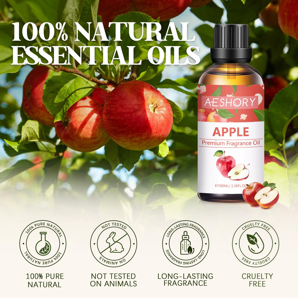 Apple Fragrance Oil 100ml | Aromatherapy Essential Oil for Diffusers, Massage, Soap & Candles