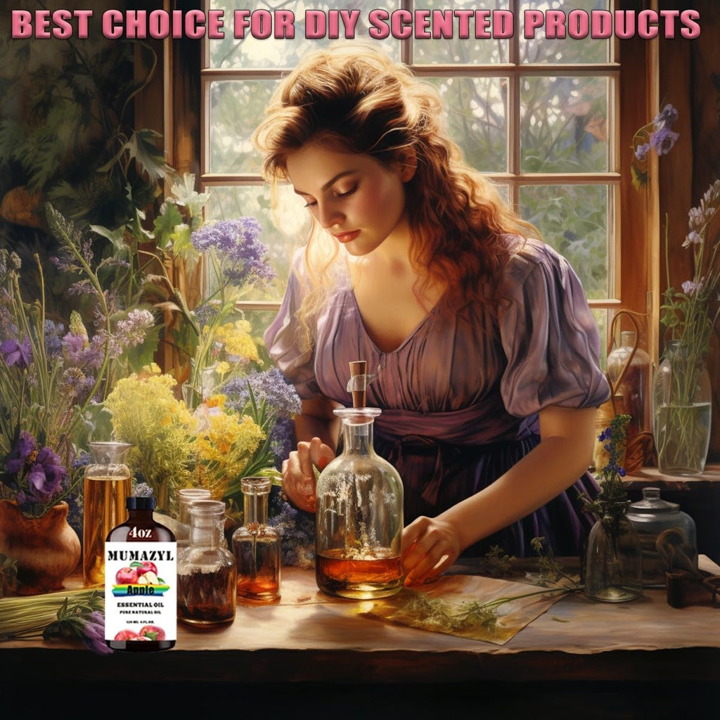 Apple Essential Oil - 4 Fl Oz (120 ml) Amber Glass Bottle for Diffuser & DIY
