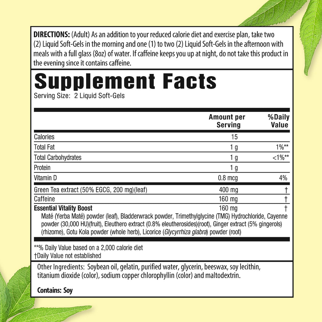Applied Nutrition Green Tea Fat Burner – 3 Pack (30 Liquid Soft-Gels) – Increases Calorie Burning & Powerful Antioxidants – 45 Servings