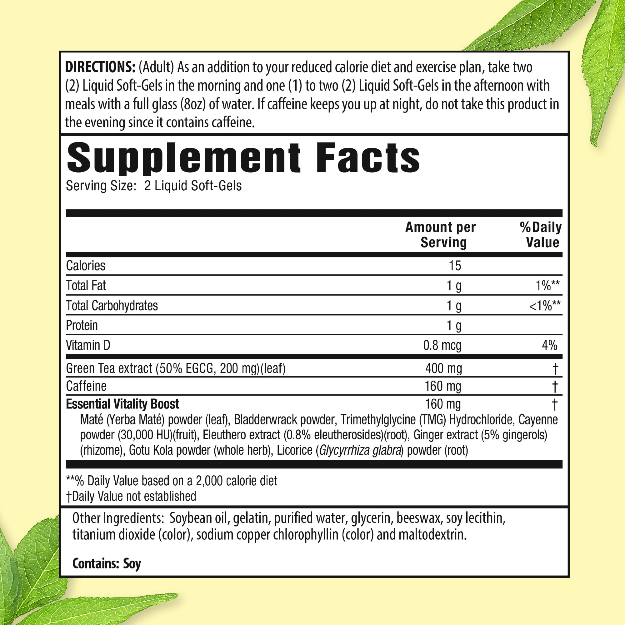 Applied Nutrition Green Tea Fat Burner – 3 Pack (30 Liquid Soft-Gels) – Increases Calorie Burning & Powerful Antioxidants – 45 Servings