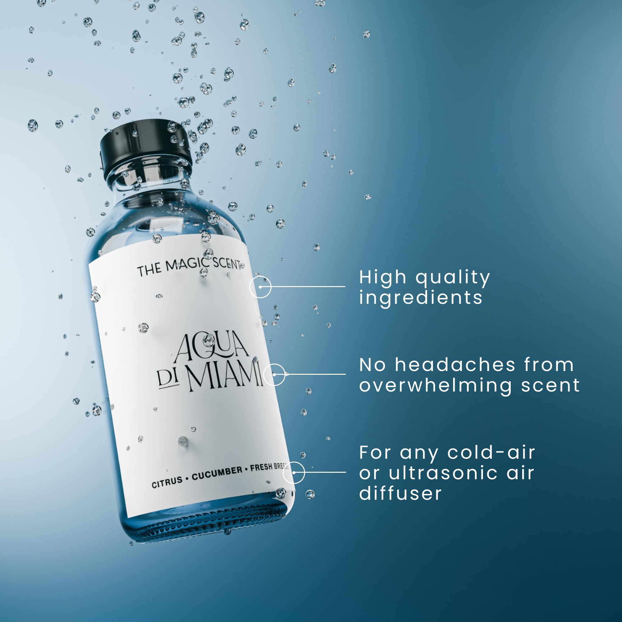 The Magic Scent Aqua di Miami Diffuser Oil – Luxury Hotel & Home Fragrance, 4 fl oz (120 mL)