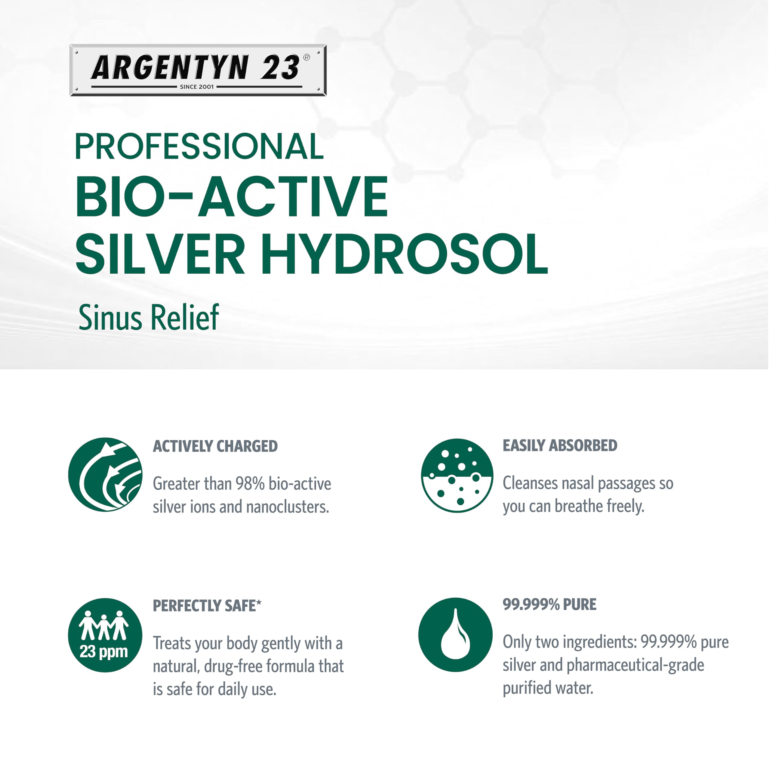 Argentyn 23 Sinus Relief - Colloidal Silver Nasal Spray, 23 ppm, 1 fl oz