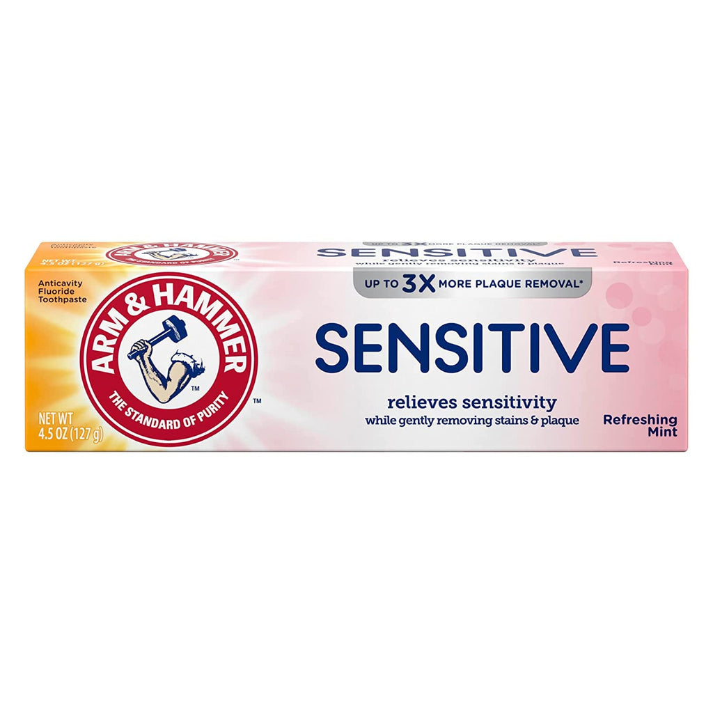 ARM & HAMMER Sensitive Teeth & Gums Toothpaste 4.5 oz (Pack of 5) | Baking Soda Formula