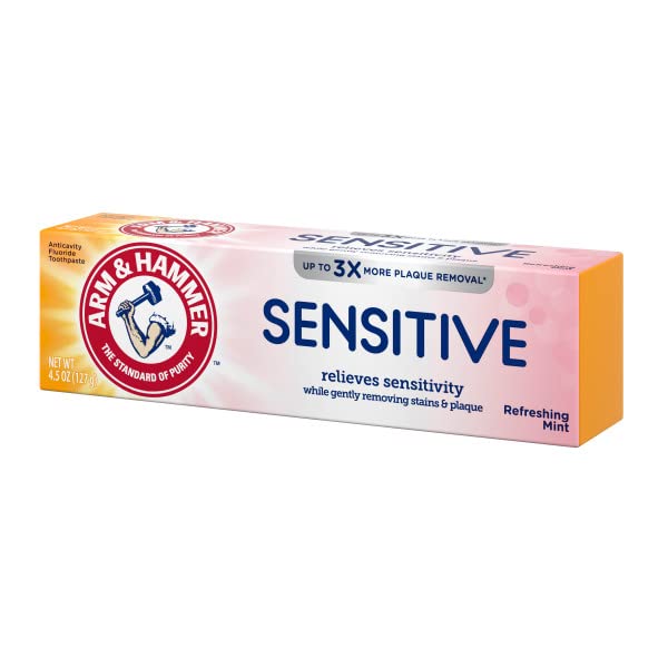 Arm & Hammer Sensitive Teeth & Gums Toothpaste - Mint Flavor (4.5 oz, Pack of 3)