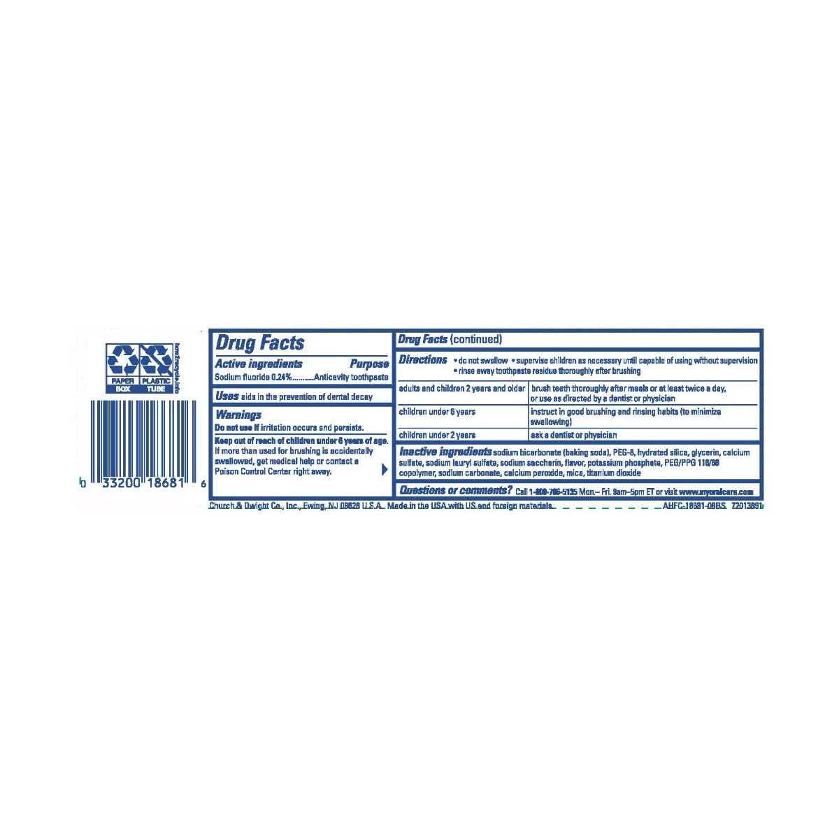 ARM & HAMMER Truly Radiant Bright & Strong Fluoride Toothpaste – Fresh Mint 4.3 oz