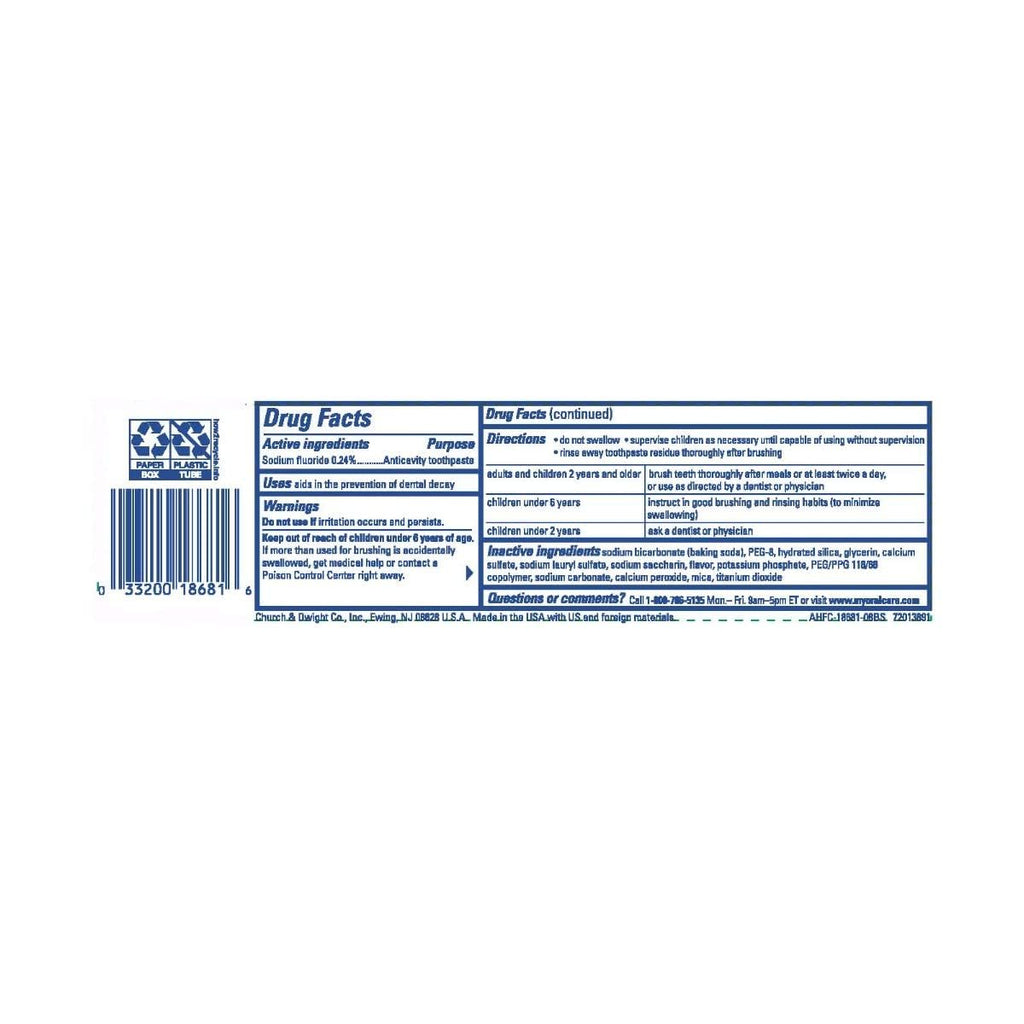 Arm & Hammer Truly Radiant Whitening & Enamel Strengthening Toothpaste Fresh Mint 4.3oz - 2 Pack
