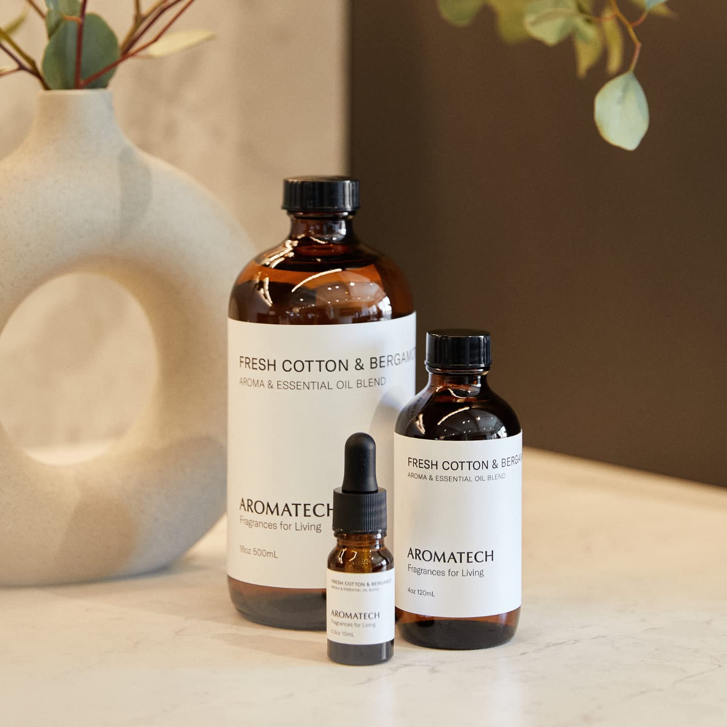 AromaTech Fresh Cotton & Bergamot Essential Oil Blend – Luxury Hotel Aromatherapy (0.3 oz / 10 mL)