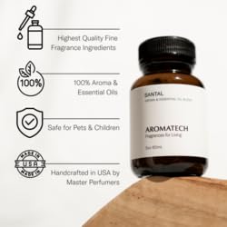 AromaTech Santal Escape Premium Aroma Oil – 60 mL for Diffusers (Sandalwood, Iris, Ocean Air)