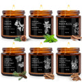 Scented Candles for Men - 6 Pack Aromatherapy Candles | Sandalwood Cedar | 150 Hour Burn Time