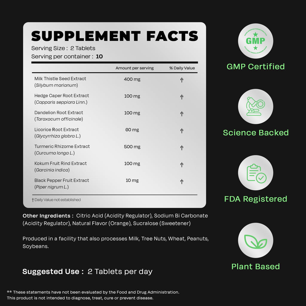 Auric Herbal Liver Support Supplement | Milk Thistle, Turmeric & More | 80 Tablets | Gluten-Free & Plant-Based