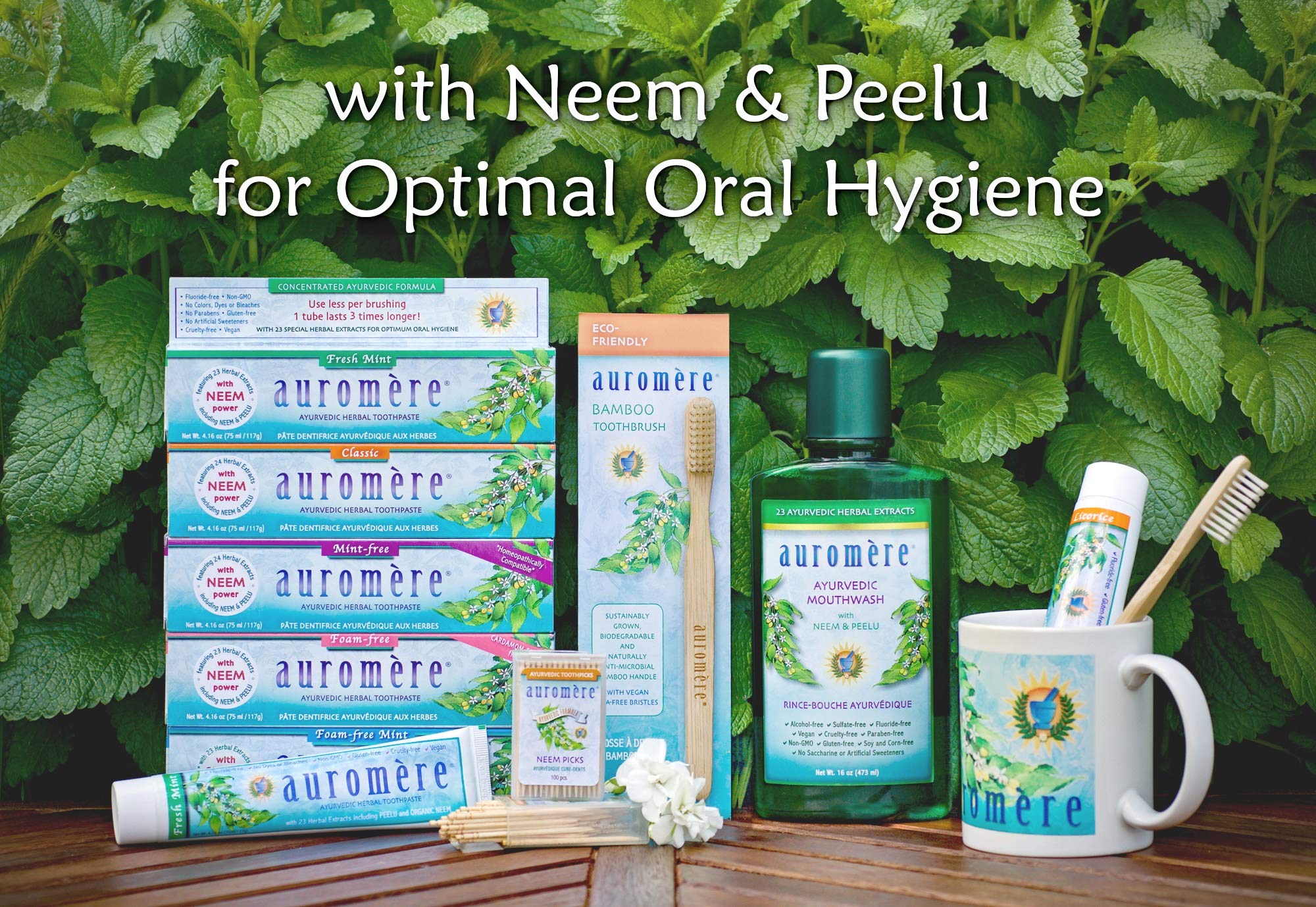 Auromere Ayurvedic Toothpaste - Mint Free, Vegan, Neem & Peelu (2 Pack)