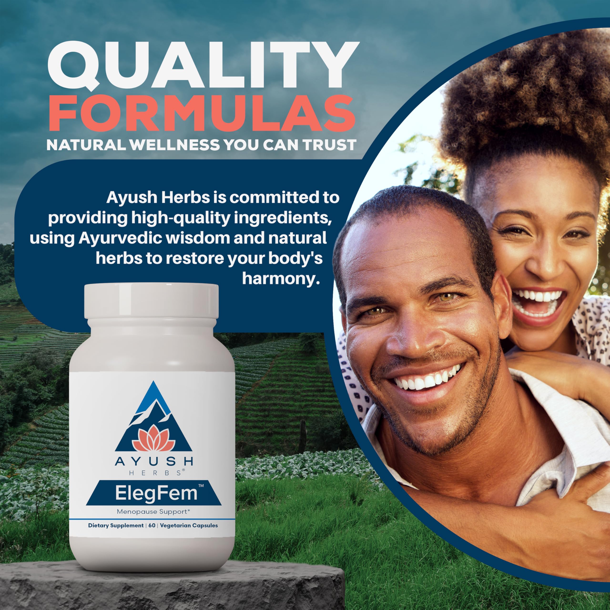 Ayush Herbs ElegFem - Menopause Supplements for Women | Hormone Balance & Hot Flash Relief