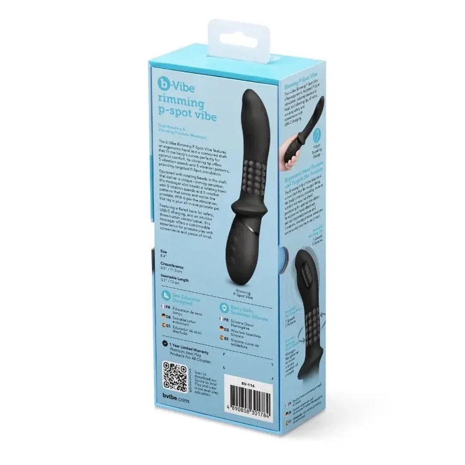 b-Vibe Rimming P-spot Vibe Dual Rotating & Vibrating Prostate Massager Silicone