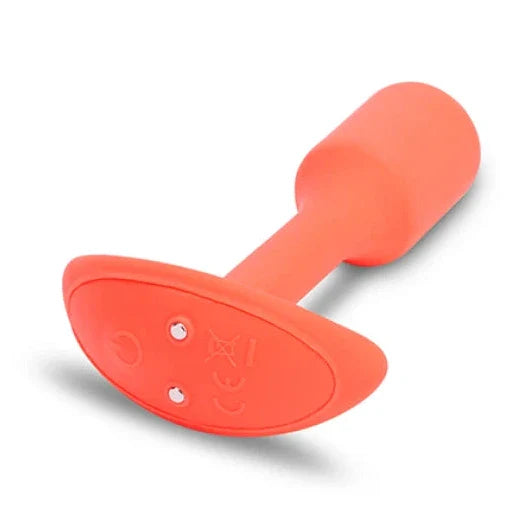 b-Vibe Vibrating Snug Plug 1 Orange Anal Weighted Silicone Butt Plug