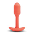 b-Vibe Vibrating Snug Plug 1 Orange Anal Weighted Silicone Butt Plug