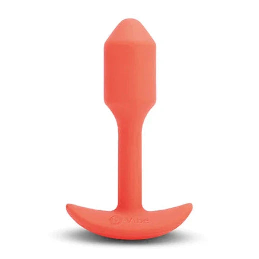 b-Vibe Vibrating Snug Plug 1 Orange Anal Weighted Silicone Butt Plug