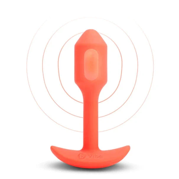 b-Vibe Vibrating Snug Plug 1 Orange Anal Weighted Silicone Butt Plug