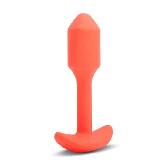 b-Vibe Vibrating Snug Plug 1 Orange Anal Weighted Silicone Butt Plug