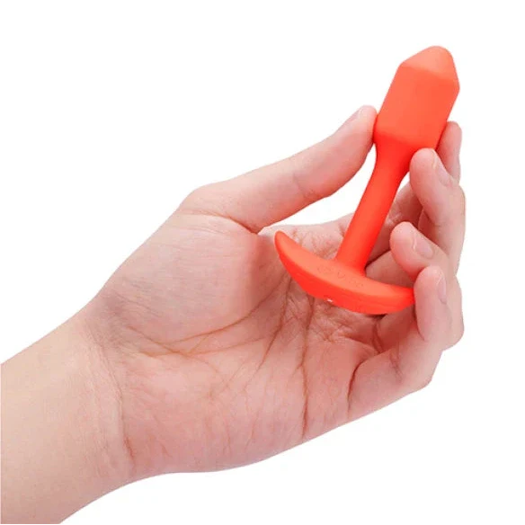 b-Vibe Vibrating Snug Plug 1 Orange Anal Weighted Silicone Butt Plug