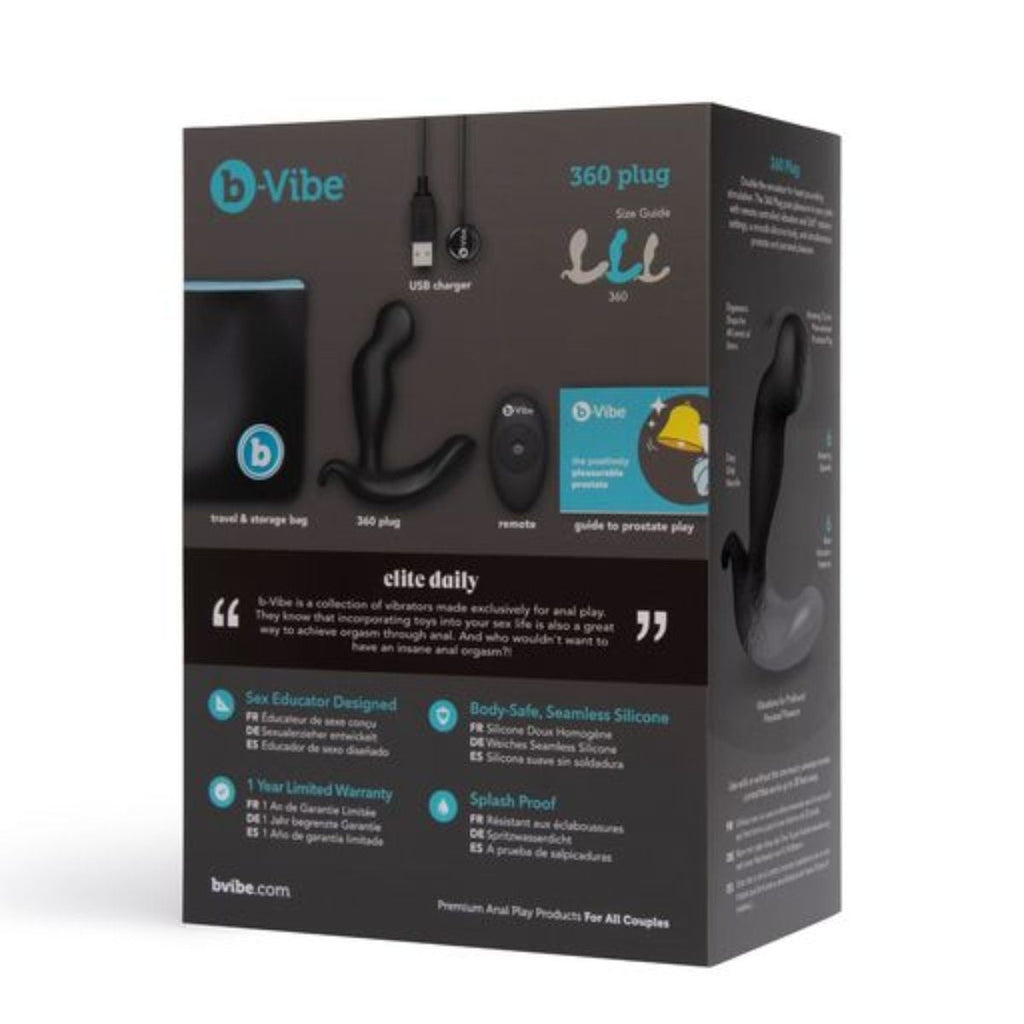 b-Vibe 360 Remote Rotating Vibrating Anal Butt Plug Prostate Massager Silicone