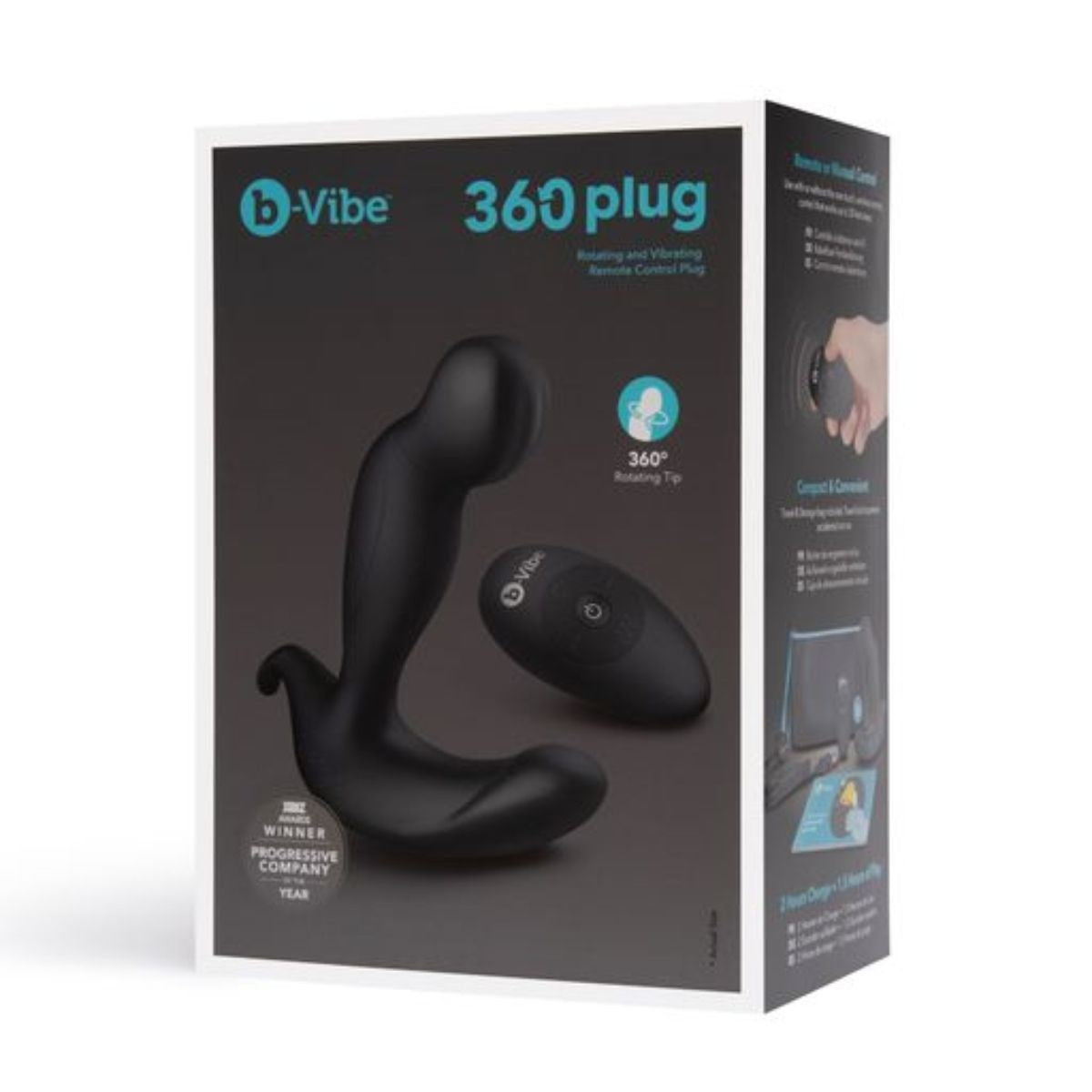 b-Vibe 360 Remote Rotating Vibrating Anal Butt Plug Prostate Massager Silicone