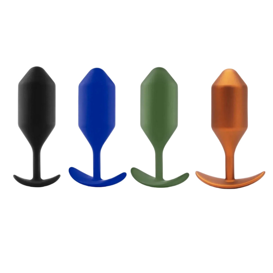 b-Vibe Anal Snug Plug 4 Silicone Weighted Butt Plug Black Green Navy Limited Edition