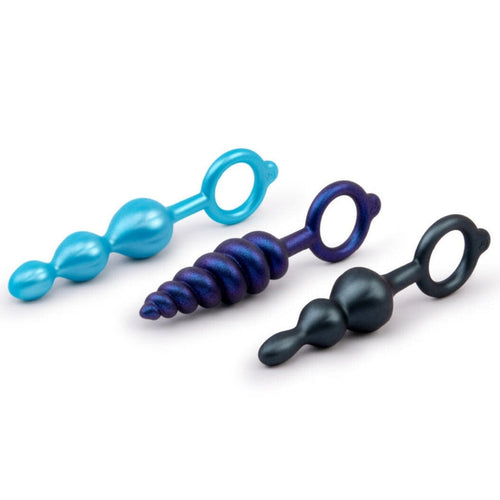 b-Vibe Beaded Butties Set Anal Butt Plug Silicone Prostate Massager