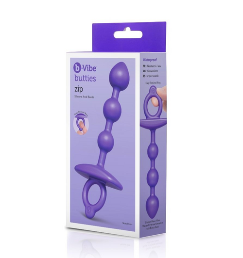 b-Vibe Butties Zip Anal Beads Butt Plug Dildo Prostate Massager Silicone