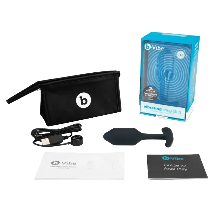 b-Vibe Vibrating Snug Plug Medium Weighted Anal Butt Prostate Massager Silicone