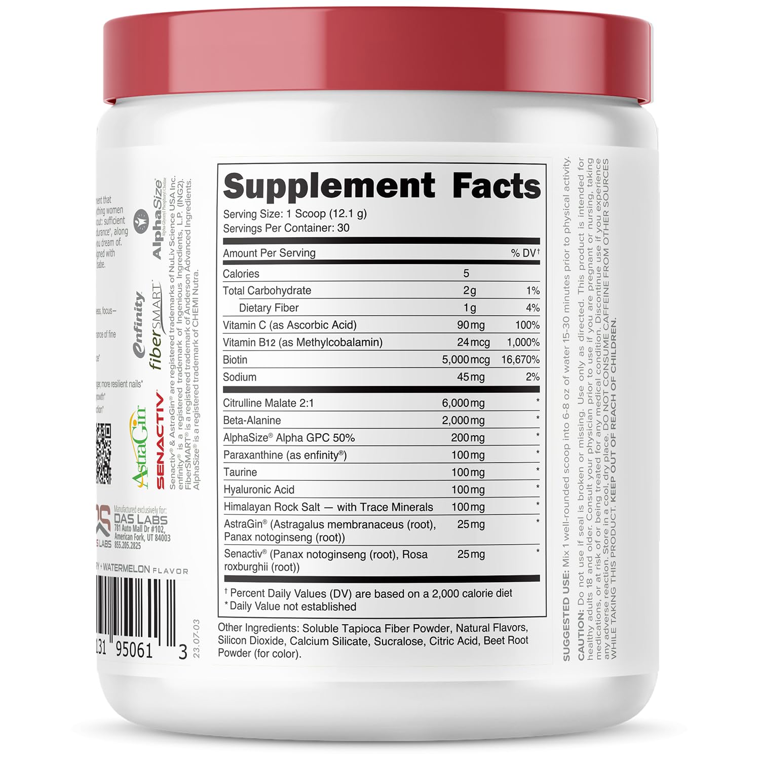 Bucked Up Babe Pre-Workout for Women – Watermelon Splash | 30 Servings | 12.8 oz