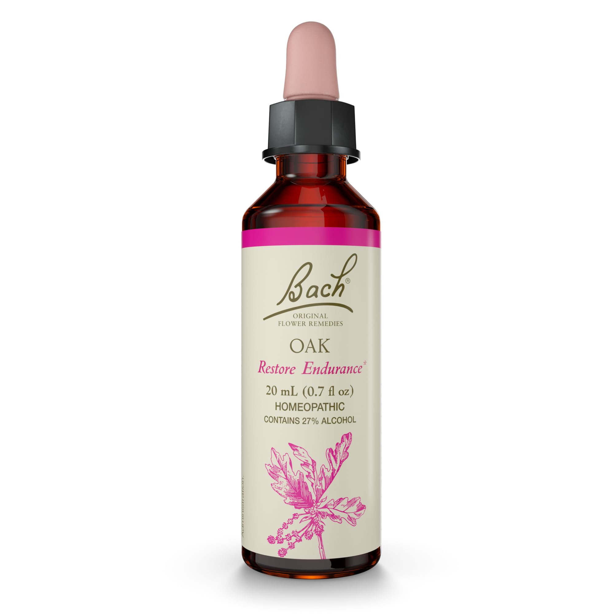 Bach Oak Flower Remedy – Restore Endurance | 20mL Vegan Gluten Free Sugar Free