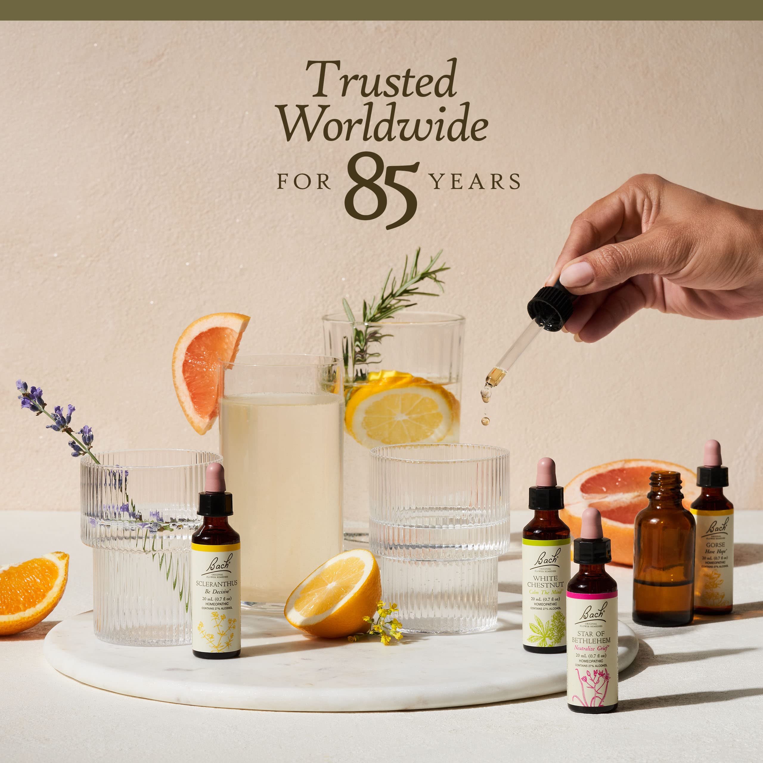 Bach Original Flower Remedies Hope & Joy Kit – 3 x 20mL Droppers, Vegan