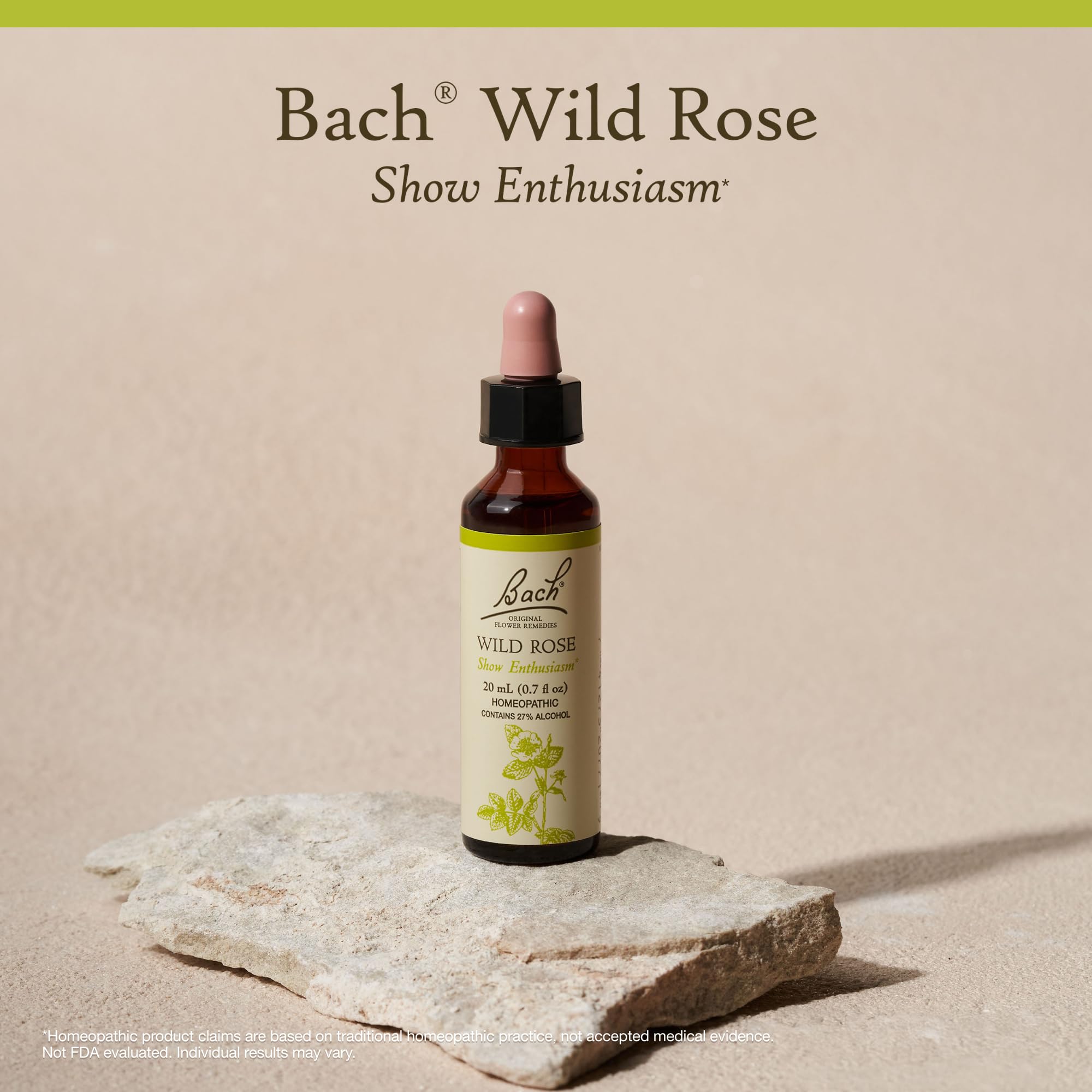 Bach Original Flower Remedies Wild Rose – Show Enthusiasm – 20mL Dropper