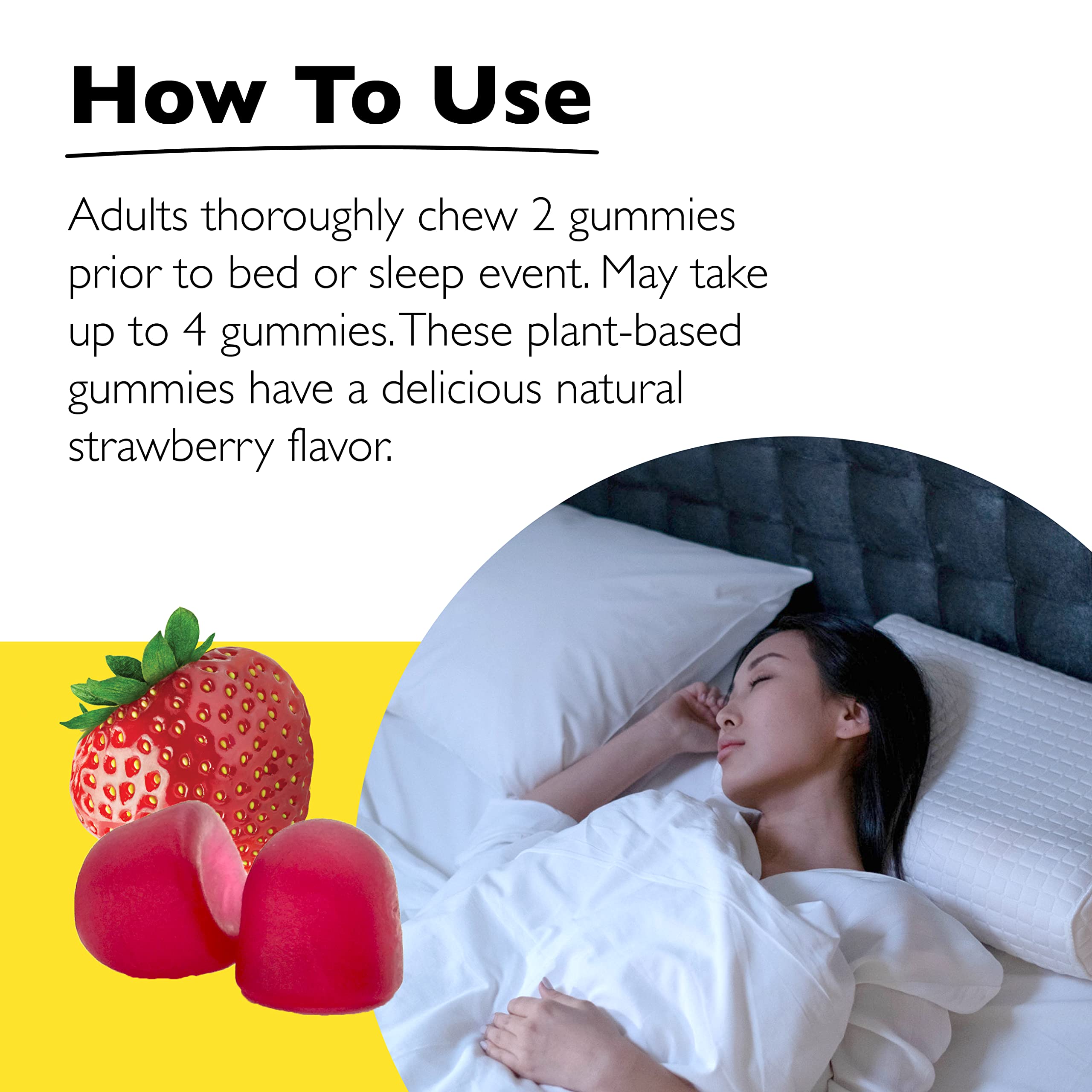 Bach RESCUE PLUS Melatonin Sleep Gummies – Strawberry, Vegan, Gluten-Free (60 Count)