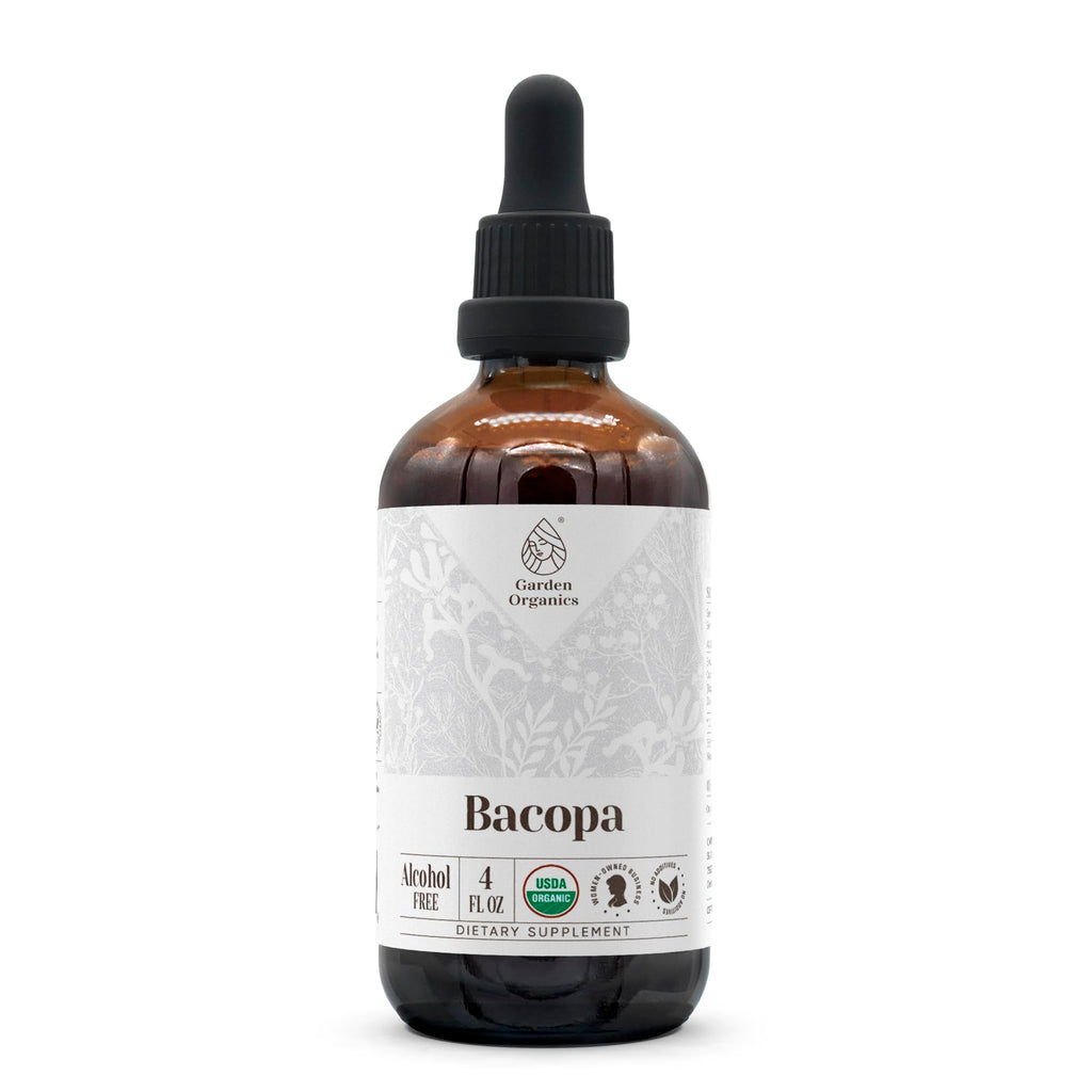 Bacopa USDA Organic | Alcohol-Free Tincture 4 oz | Bacopa Monnieri (Bacopa) Dried Herb