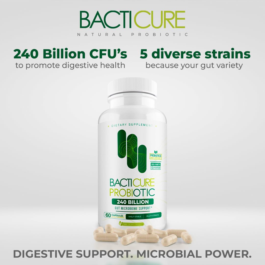 Bacticure Probiotic 180 Capsules | High-CFU Probiotics for Digestive Health, Vaginal Wellness & Immune Support