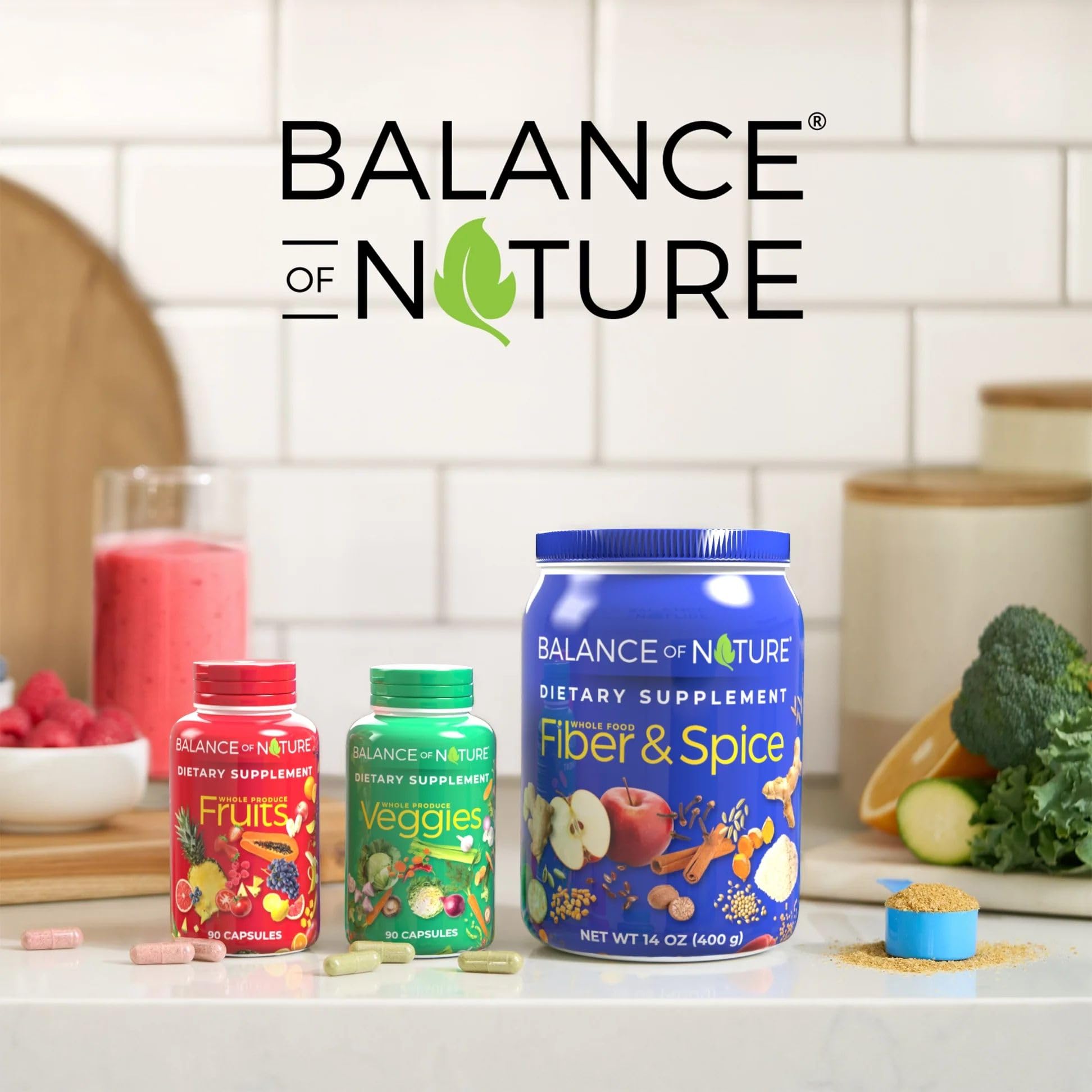 Balance of Nature Whole Food Supplements – Fruits & Veggies (90 Capsules, 3 Sets)