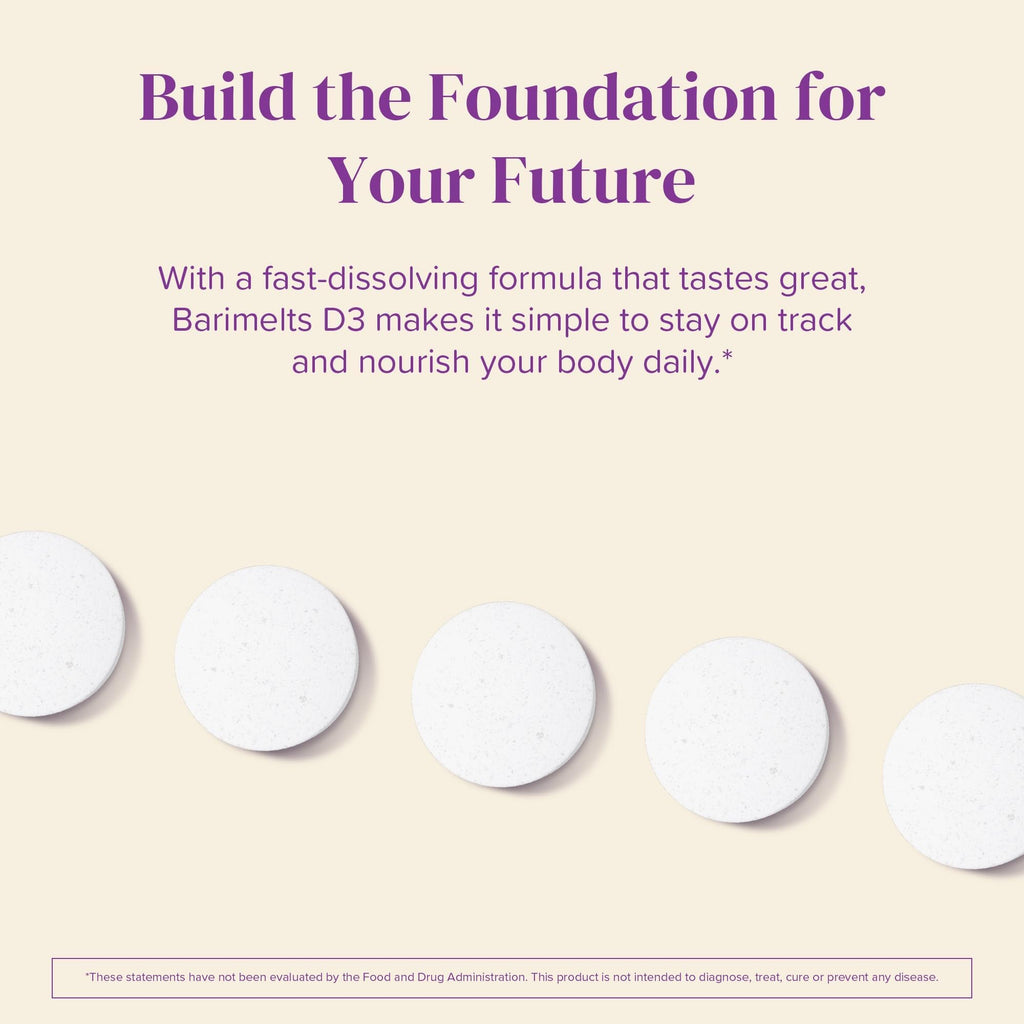 BariMelts Vitamin D3 5000 IU – 90 Fast-Dissolving Tablets (3-Month Supply) for Women | Natural Apple Flavor