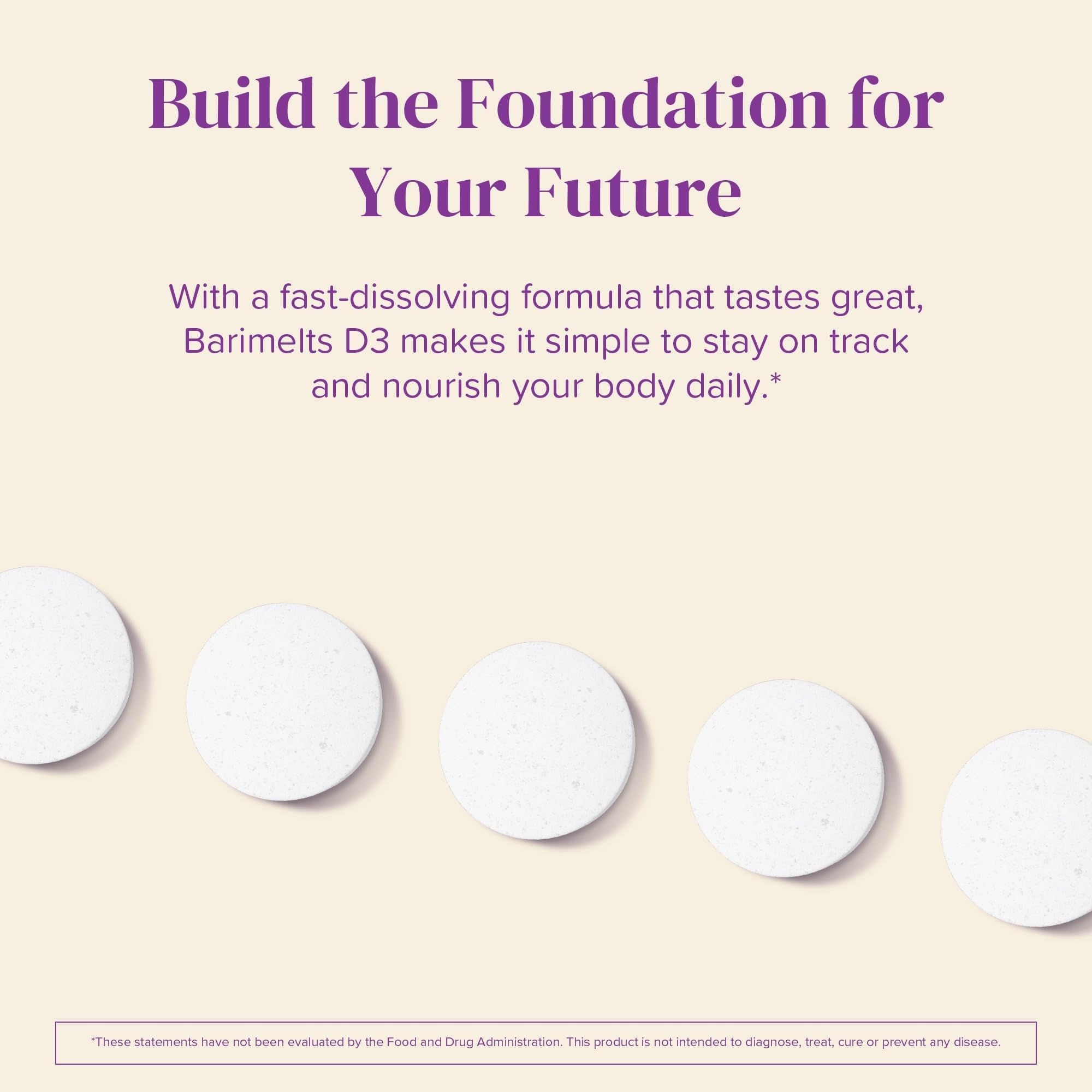 BariMelts Vitamin D3 5000 IU – 90 Fast-Dissolving Tablets (3-Month Supply) for Women | Natural Apple Flavor