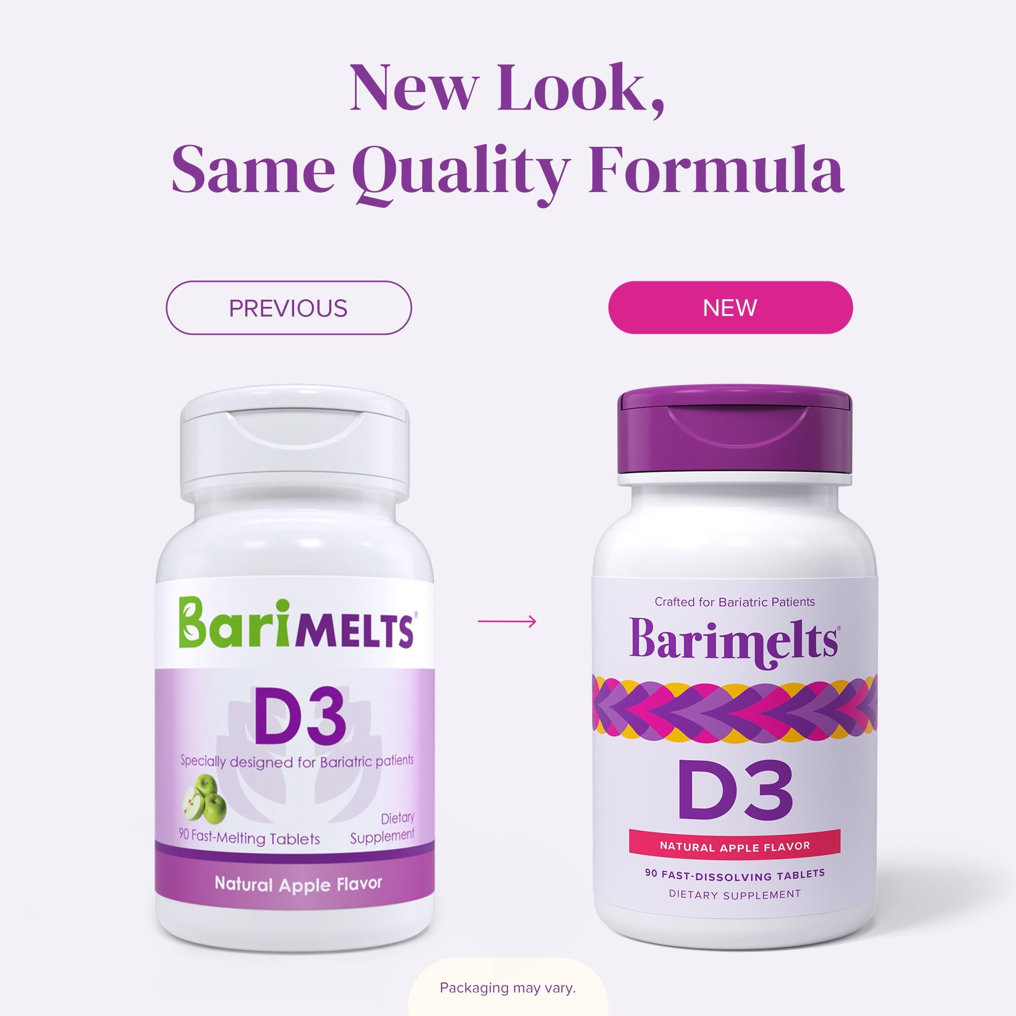 BariMelts Vitamin D3 5000 IU – 90 Fast-Dissolving Tablets (3-Month Supply) for Women | Natural Apple Flavor