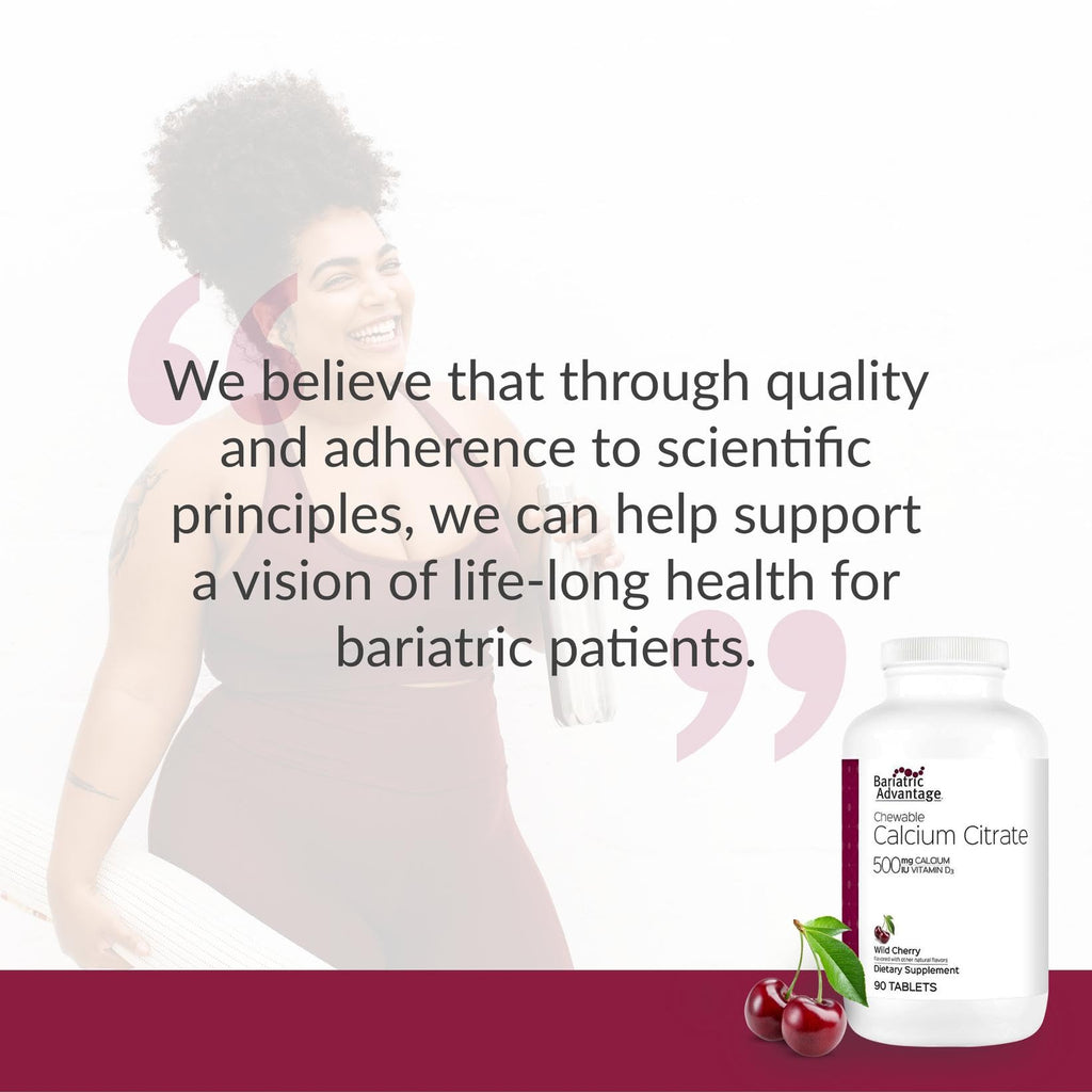 Bariatric Advantage Calcium Citrate Chewable 500 mg – Wild Cherry, 90 Count | Bariatric Surgery Bone Health