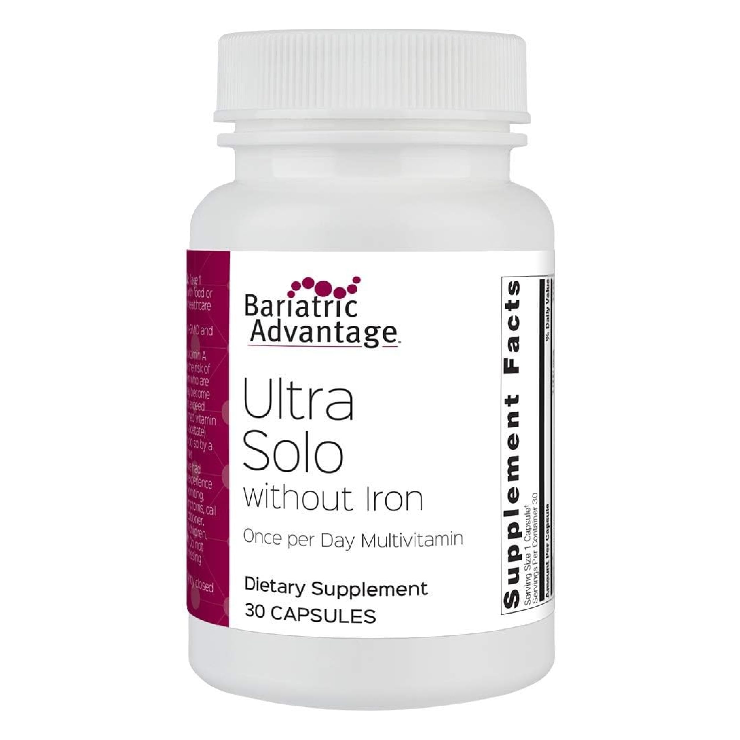 Bariatric Advantage Ultra Solo Without Iron – Once-Daily Bariatric Multivitamin (Gluten Free) 30 Count