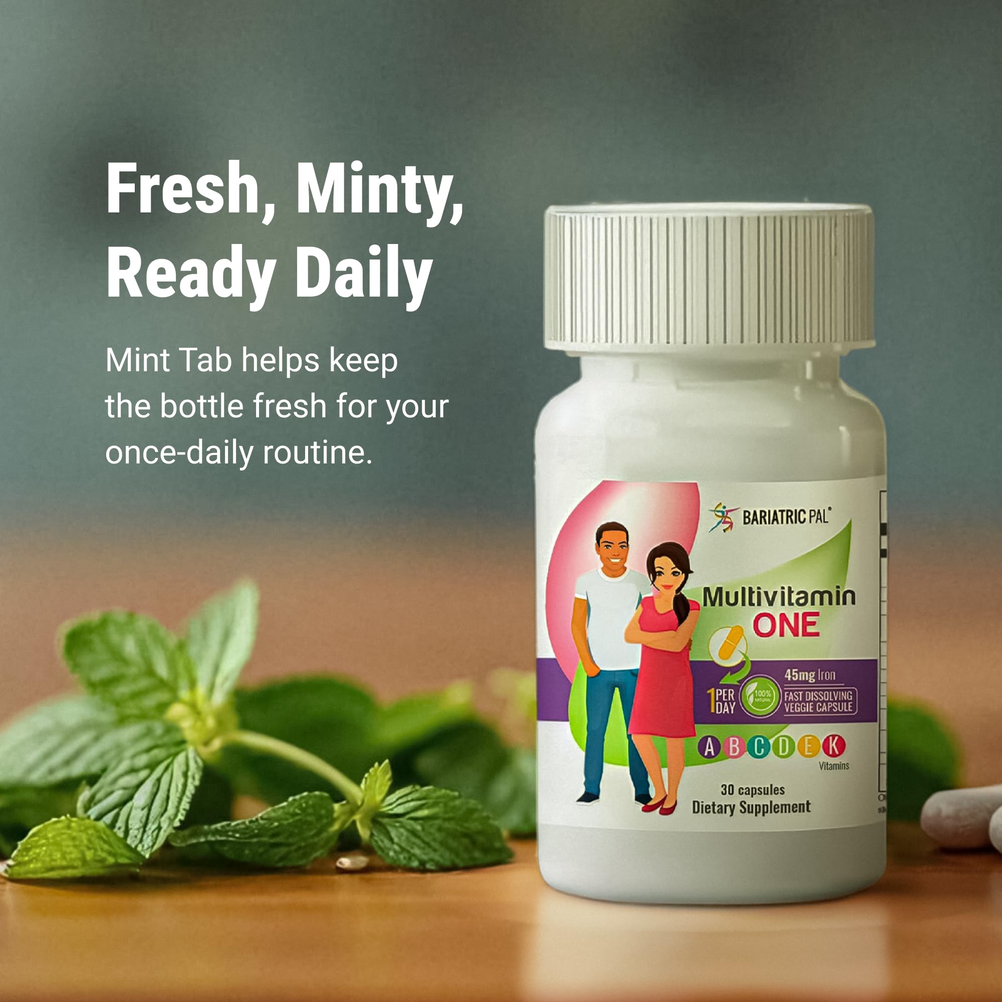 BariatricPal Multivitamin ONE 1 Per Day | 45 mg Iron | 30 Count