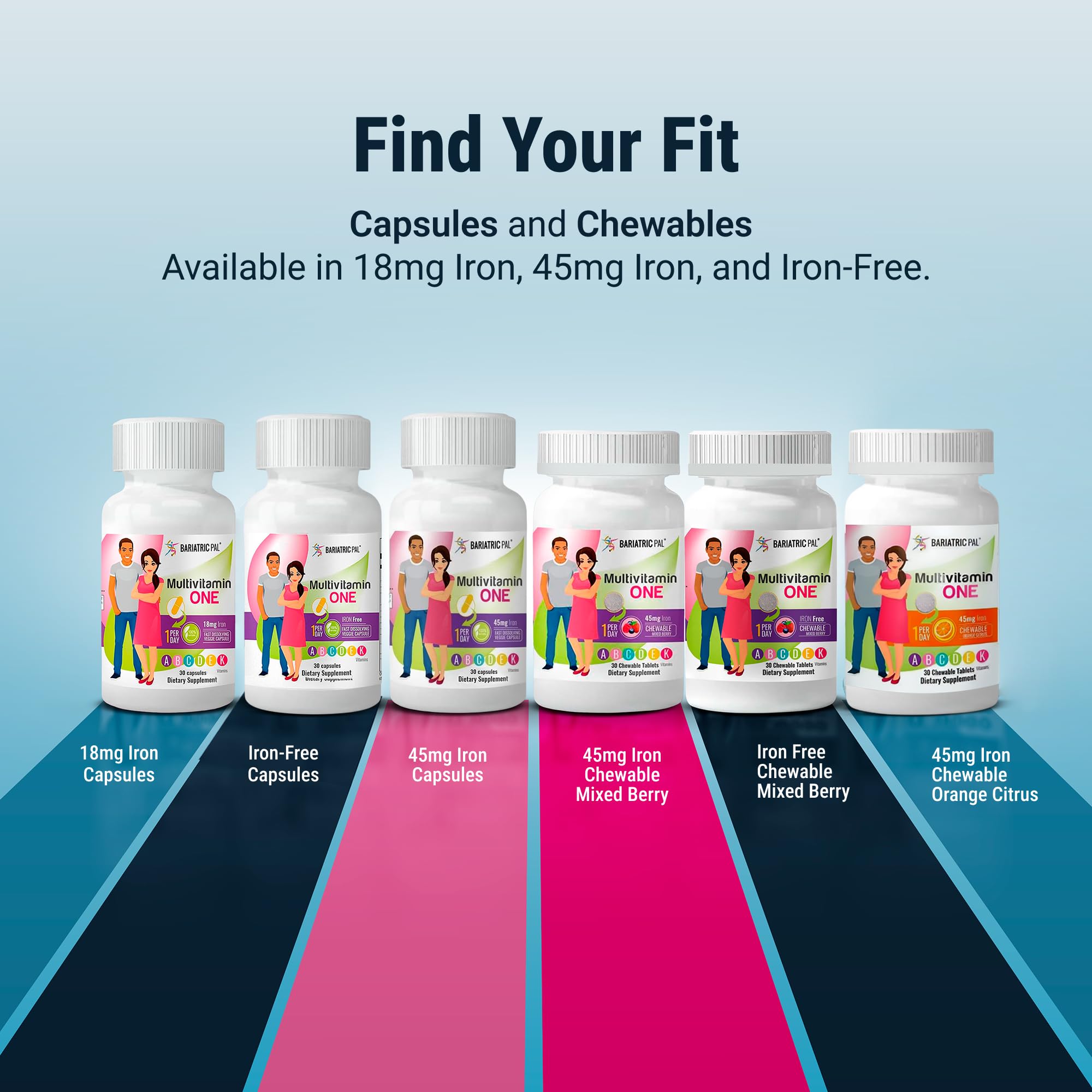 BariatricPal Multivitamin ONE 1 Per Day – 60mg Iron, 30 Count