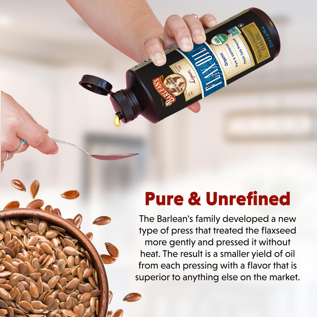 Barlean's Organic Lignan Flaxseed Oil - 16 oz, 7,230 mg ALA, Vegan & Gluten Free