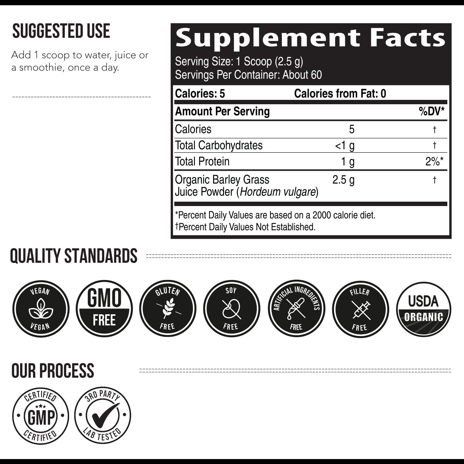 Organic Barley Grass Juice Powder – Utah Volcanic Soil, Raw & BioActive, Cold-Pressed CO2 Dried, Gluten Free, GMO Free, Vegan – 5.3 oz