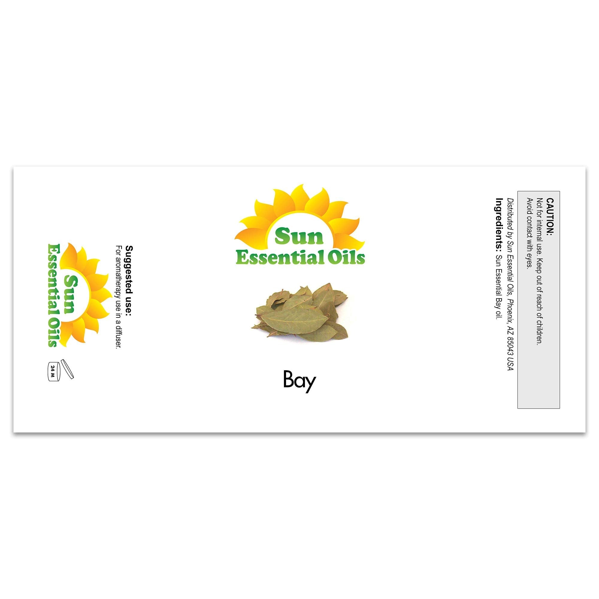Sun Essential Oils - 4 oz Bay Essential Oil with Dropper