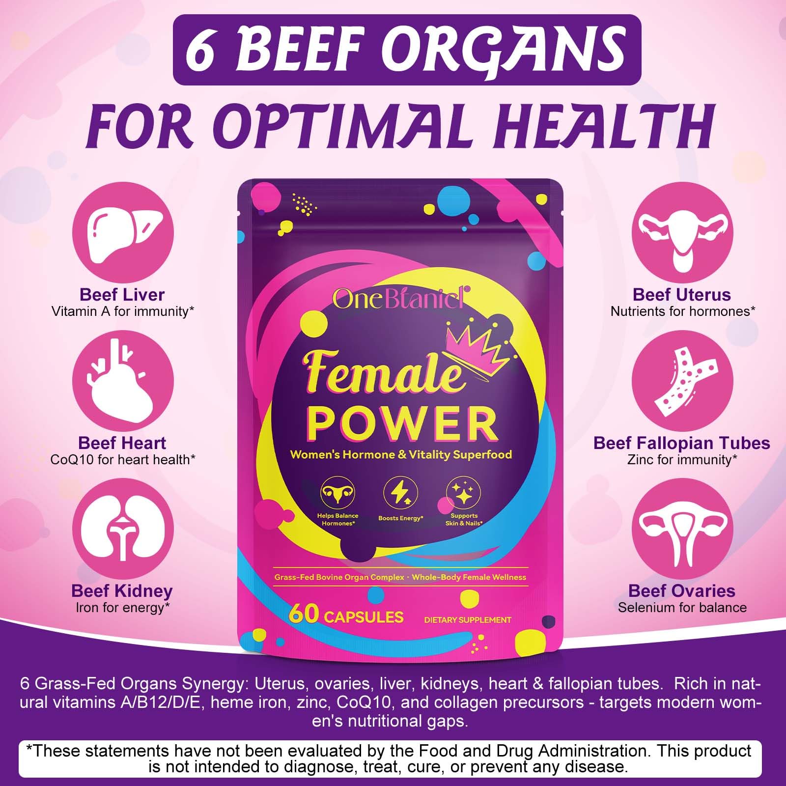 Beef Organ Supplement for Women – Grass-Fed Liver Capsules – 60 Capsules