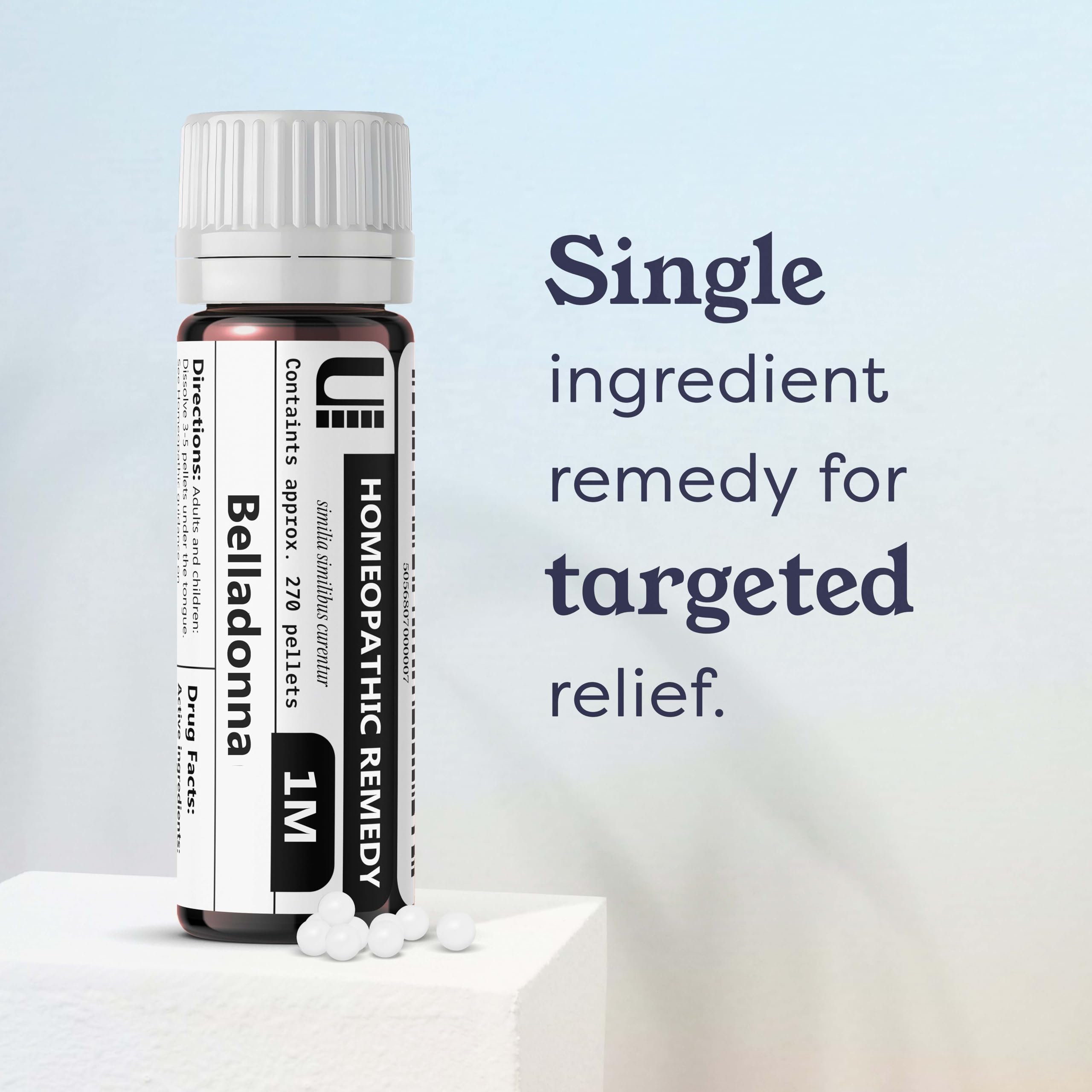 Belladonna 1M Homeopathic Remedy, 270 Pellets | 90 Doses, Lactose-Free
