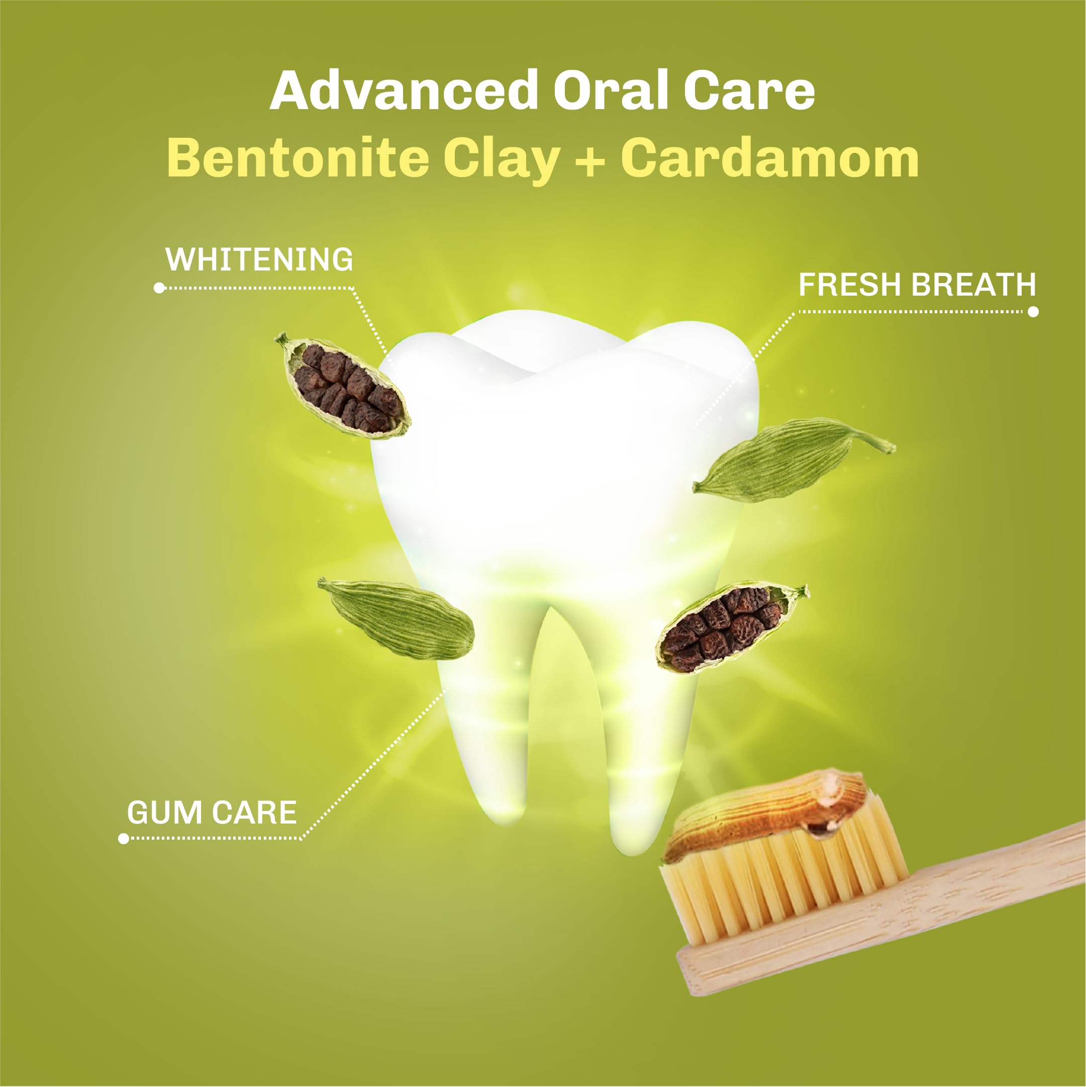 Bentodent Fluoride-Free Remineralizing Bentonite Toothpaste with Cardamom – Mint-Free, 3.52 oz